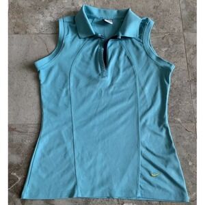 Nike Aqua Sleeveless Button Down Shirt